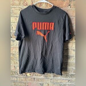Puma Men's Tee in Black with Vibrant Red Logo